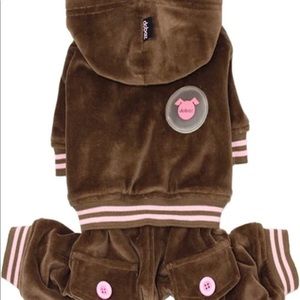 VELVET JUMPSUIT BROWN